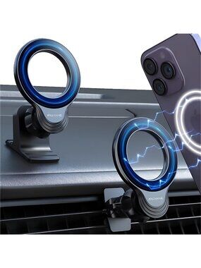 Magnetic Phone Holder,2 in 1 Super Stable Dashboard & Air Vent Car Phone Mount